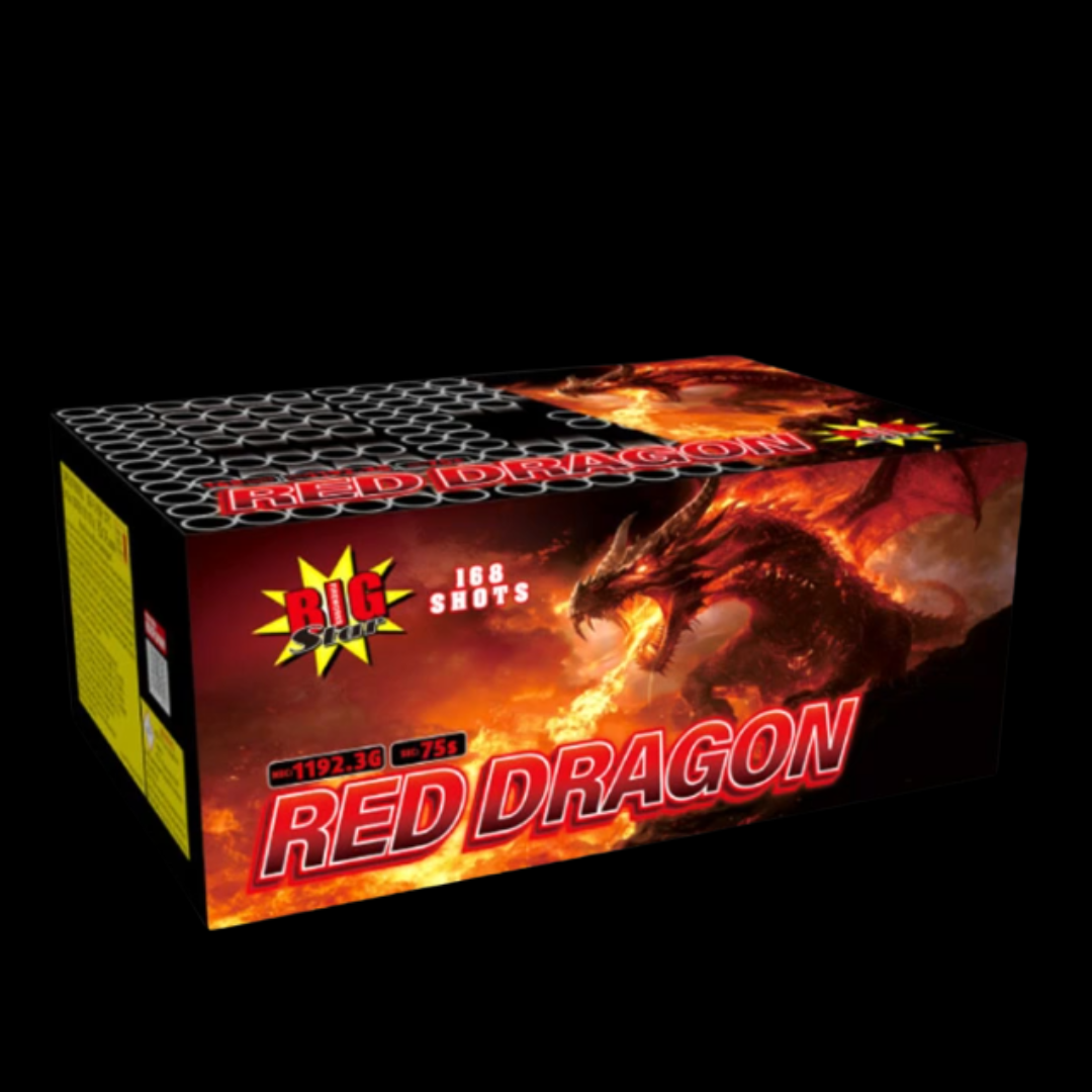 Red Dragon 168 Shot Cake by Big Star Fireworks