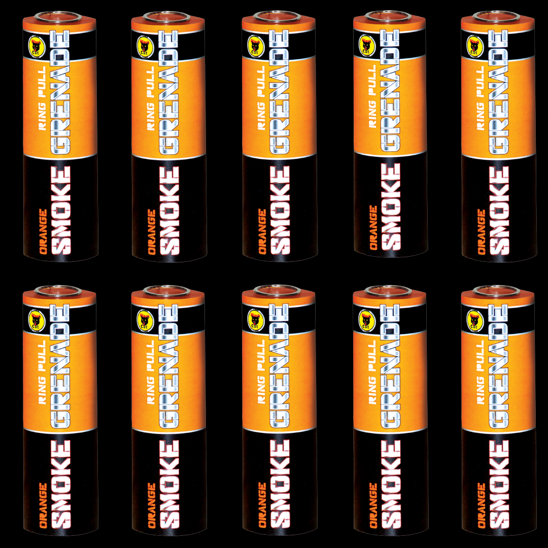 100 x Orange 90 Second Smoke Grenades by Black Cat Fireworks