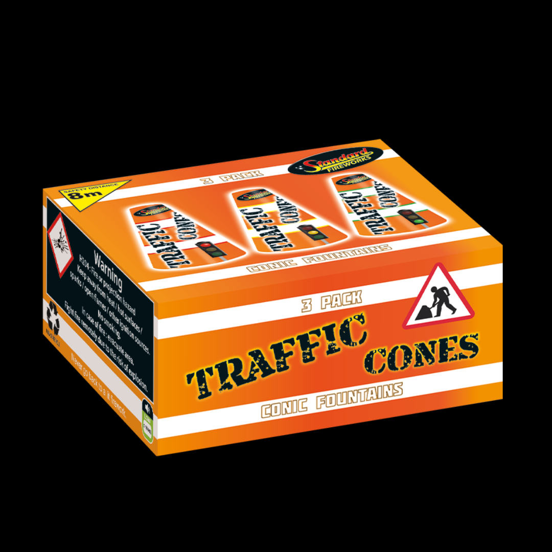 Traffic Light Cone Fountains x 3 by Standard Fireworks