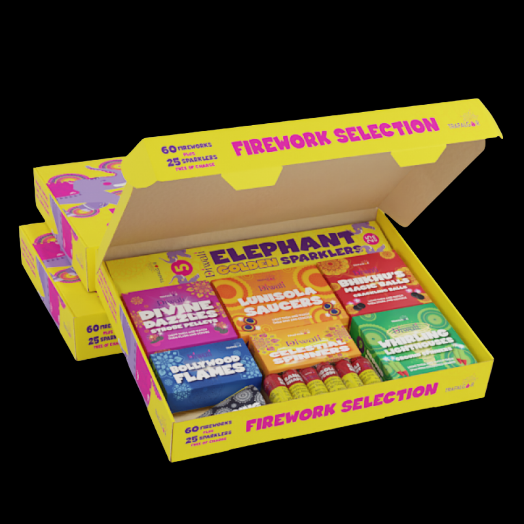 Diwali 85 Piece Selection Box by Trafalgar Fireworks