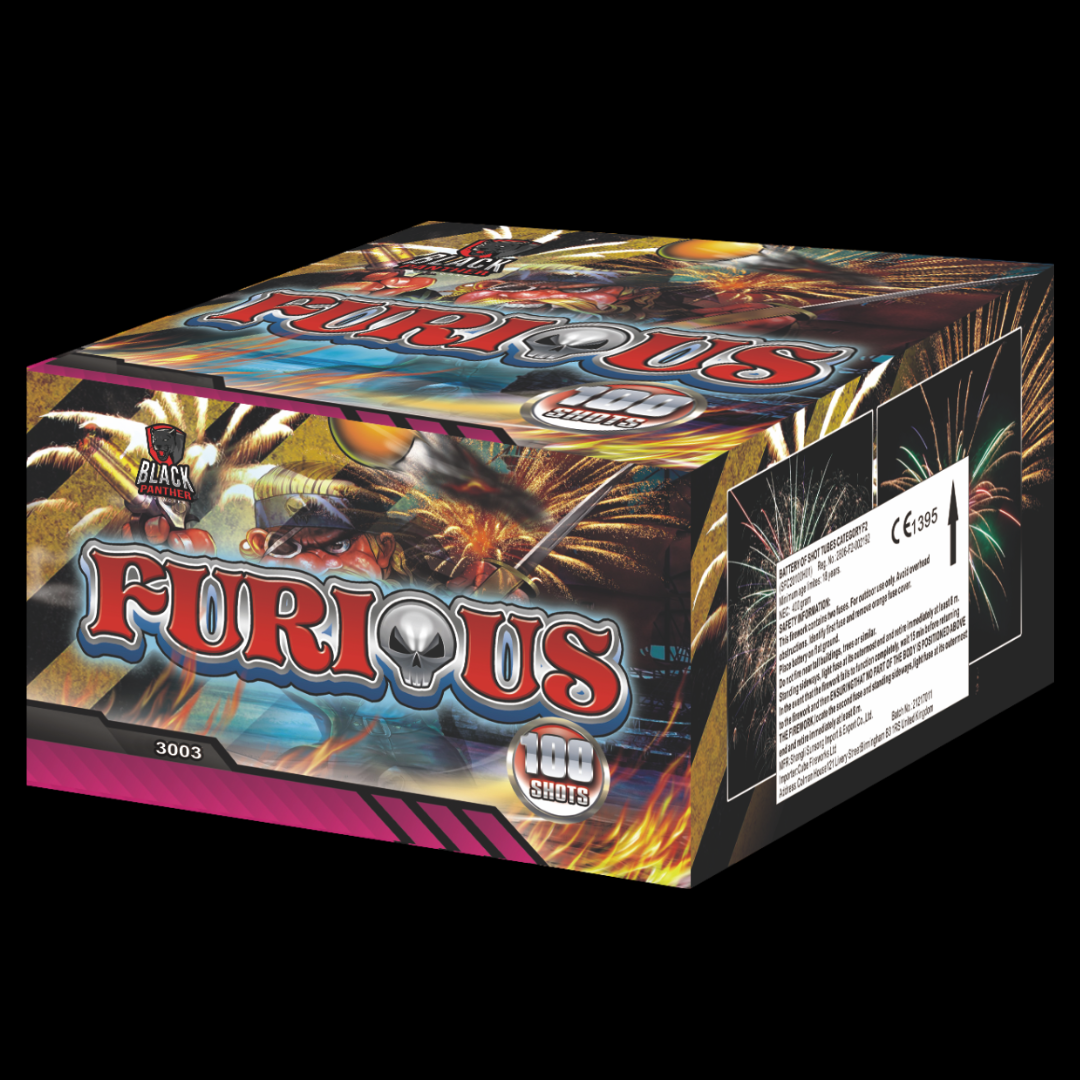 Furious 100 Shot Cake by Cube Fireworks (Loud) - MK Fireworks King