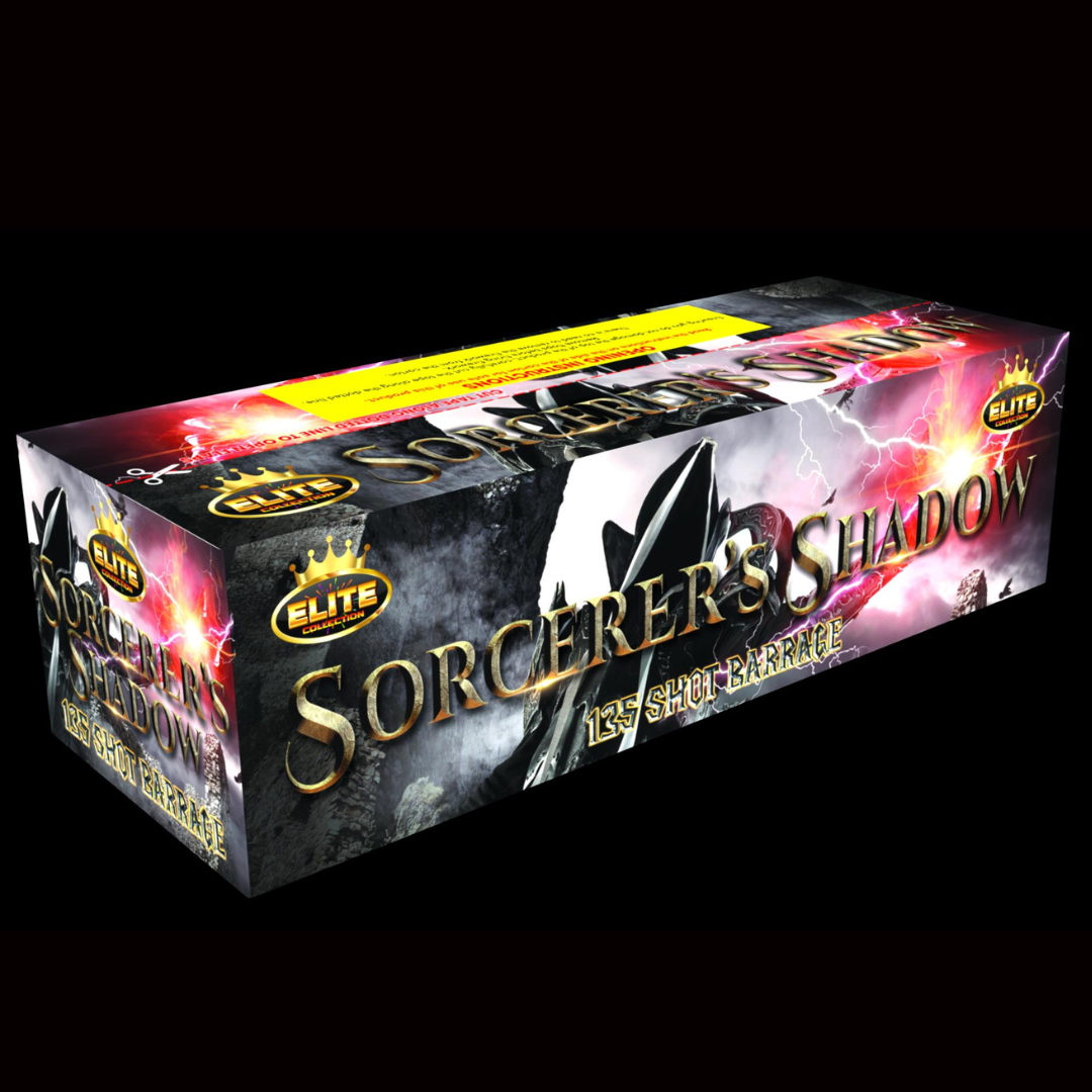 Sorcerers Shadow 135 Shot Compound Cake by Bright Star Fireworks (Loud) - MK Fireworks King