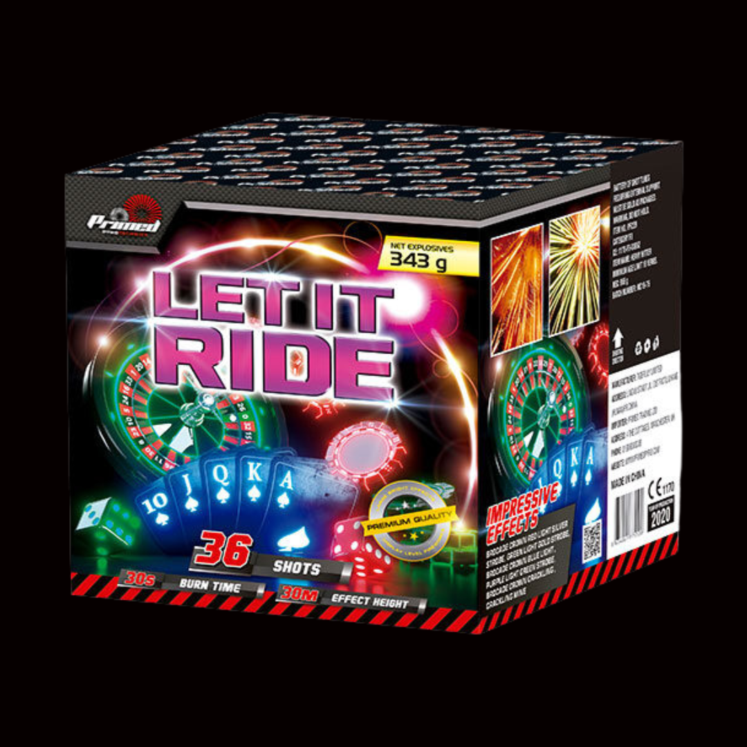 Let It Ride 36 Shot Cake by Primed Pyrotechnics (Loud) - MK Fireworks King