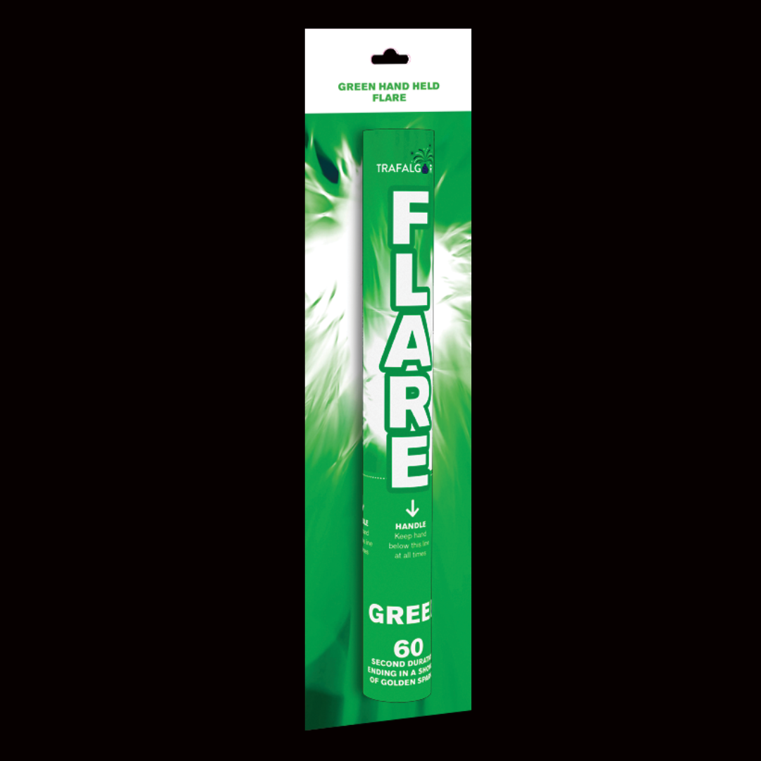 Green 60 Second Handheld Flare by Trafalgar Fireworks - MK Fireworks King
