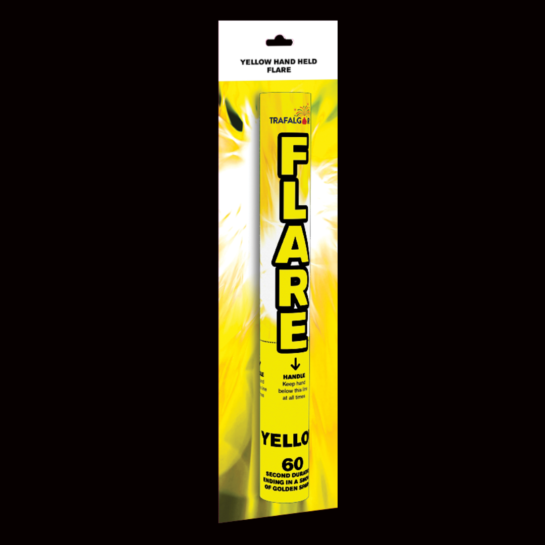 Yellow 60 Second Handheld Flare by Trafalgar Fireworks - MK Fireworks King