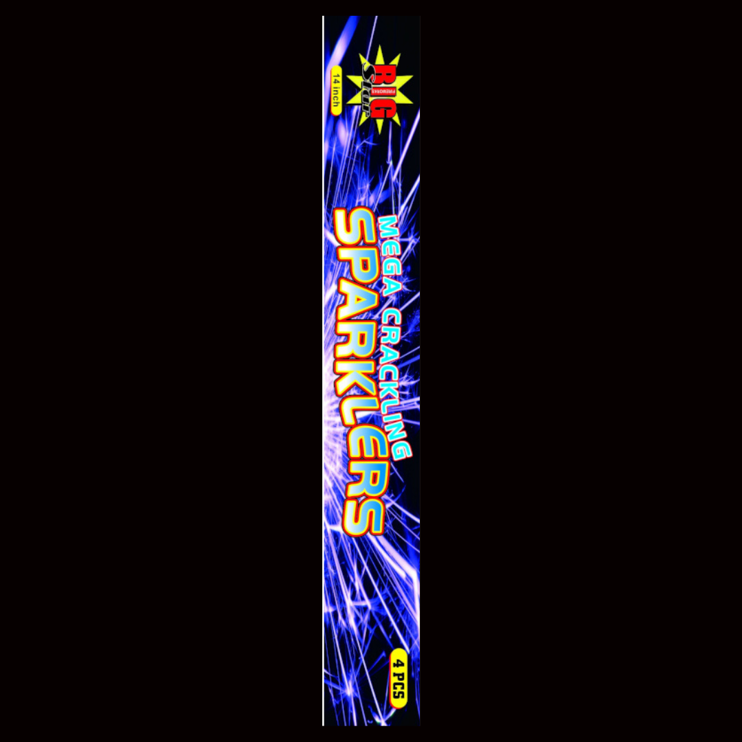 14" Monster Mega Crackling Sparklers (4 Pack) by Big Star Fireworks - Multibuy 6 for £10 - MK Fireworks King