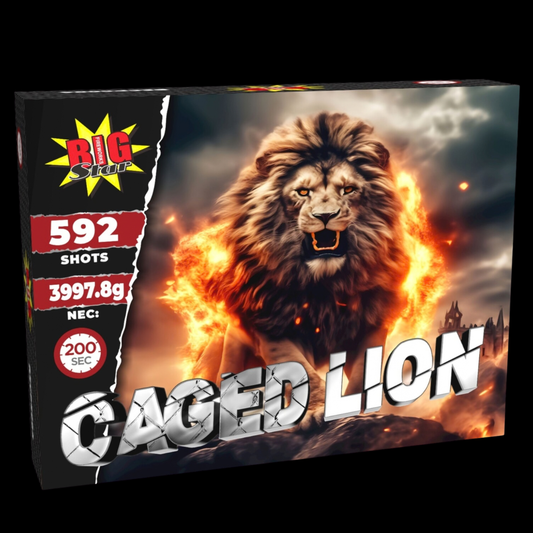 Caged Lion 592 Shot Cake by Big Star Fireworks