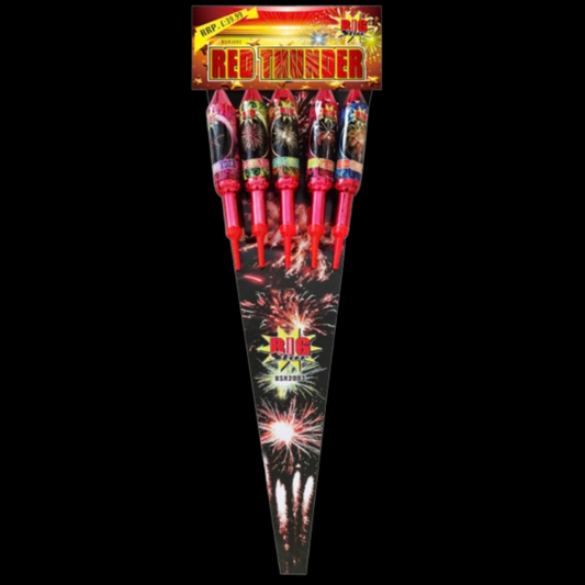Red Thunder Rockets (5 Pack) by Big Star Fireworks