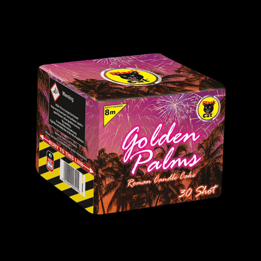 Golden Palms 30 Shot Cake by Black Cat Fireworks