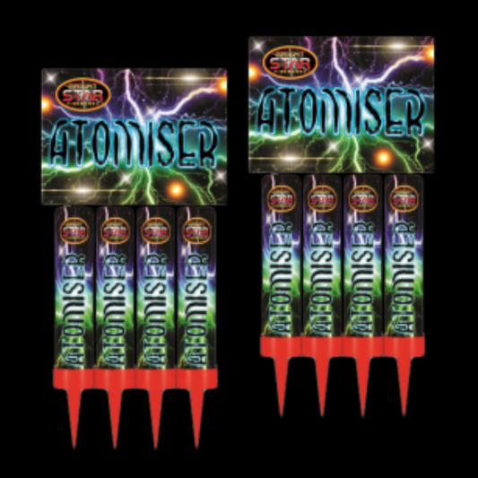 Atomiser Roman Candles (4 Pack) by Bright Star Fireworks - Buy 1 Get 1 Free - MK Fireworks King