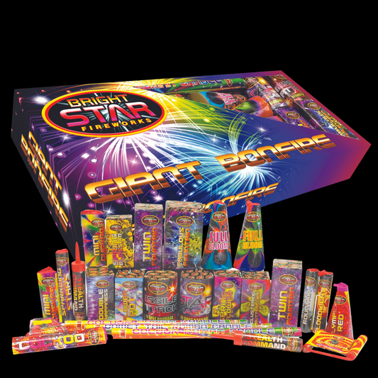 Giant Bonfire 26 Piece Selection Box by Bright Star Fireworks - MK Fireworks King