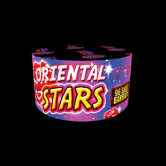 Oriental Stars 96 Shot Cake by Bright Star Fireworks