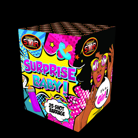 Gender Reveal Pink/Girl 25 Shot Cake by Bright Star Fireworks - MK Fireworks King