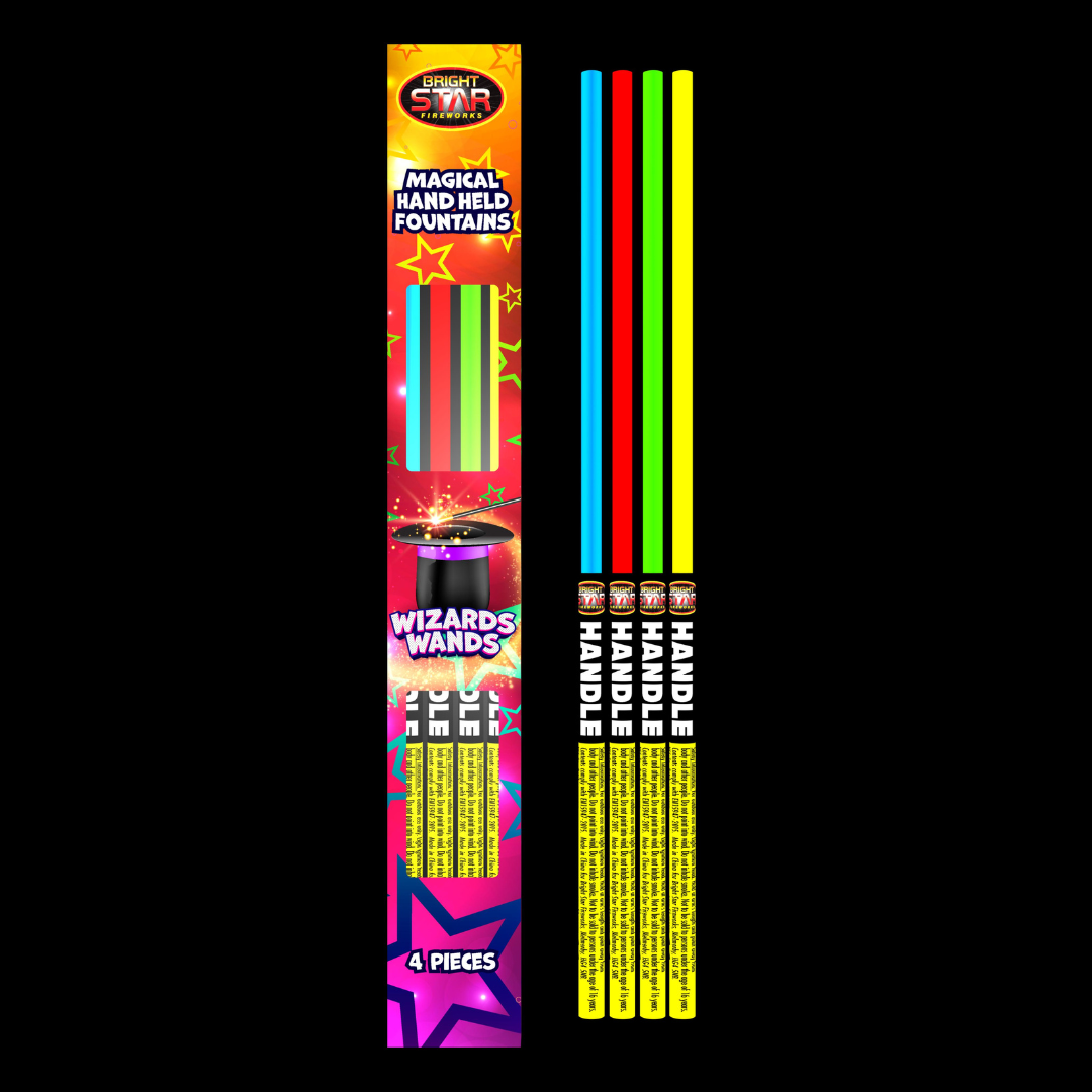 Wizard Wands Handheld  (4 pack) by Bright Star Fireworks - MK Fireworks King
