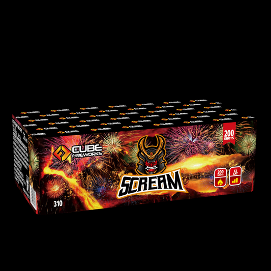 Screaming Missiles 200 Shot Cake by Cube Fireworks - MK Fireworks King