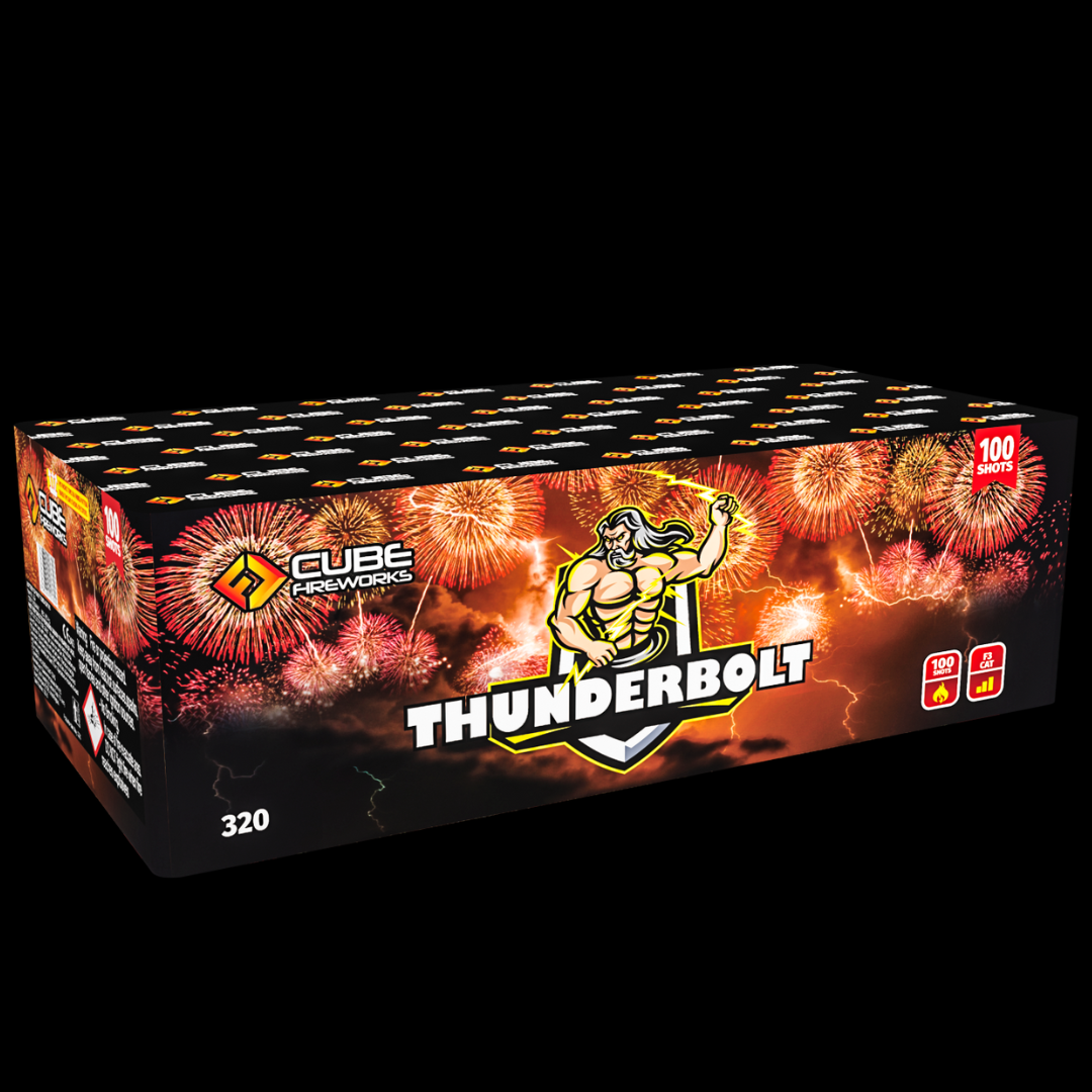 Thunderbolt 100 Shot Cake by Cube Fireworks (Loud) - MK Fireworks King