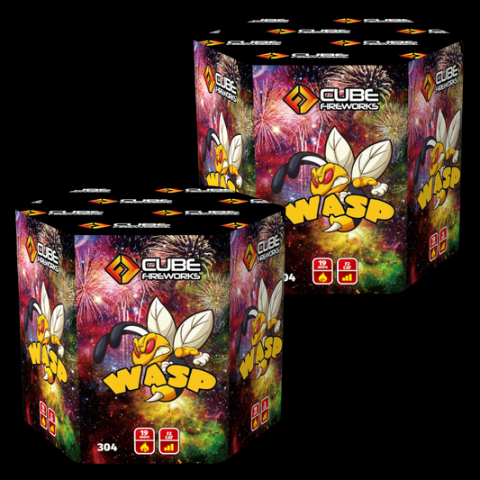 Wasp 19 Shot Crackling Cake by Cube Fireworks - Buy 1 Get 1 Free - MK Fireworks King