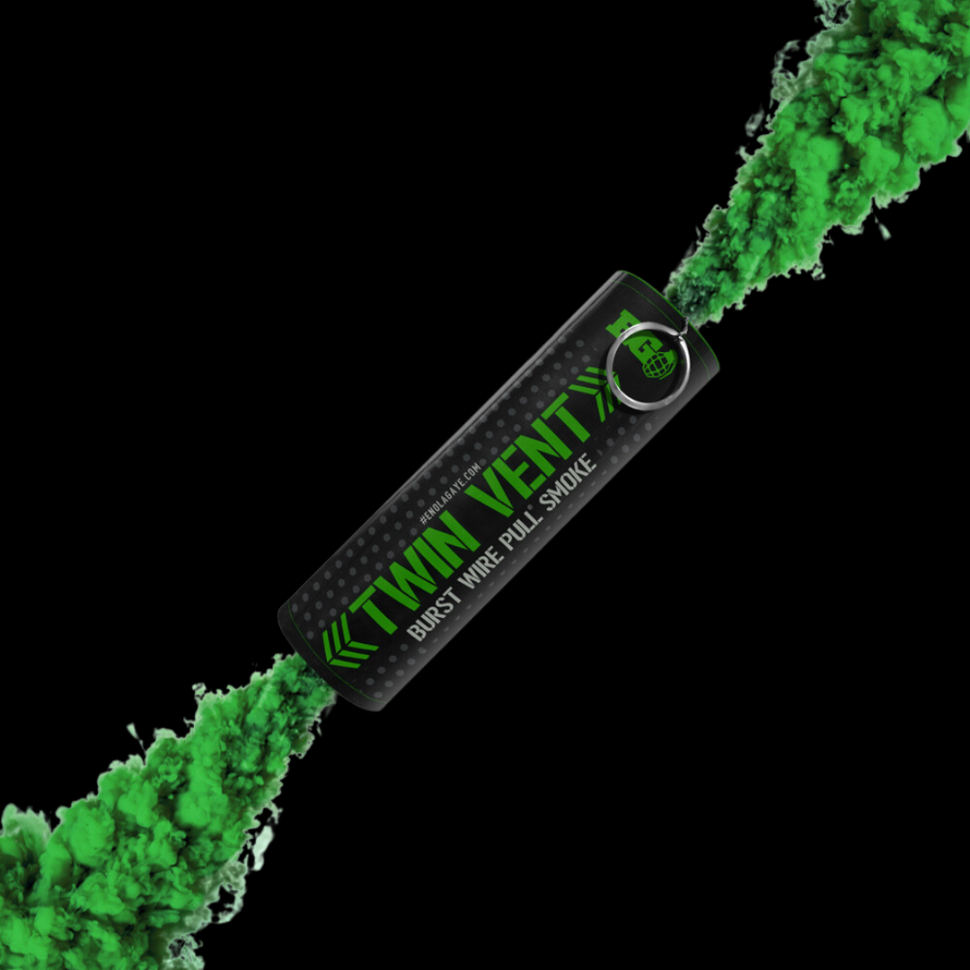 Green 30 Second Twin Vent Smoke Grenade by Enola Gaye - MK Fireworks King