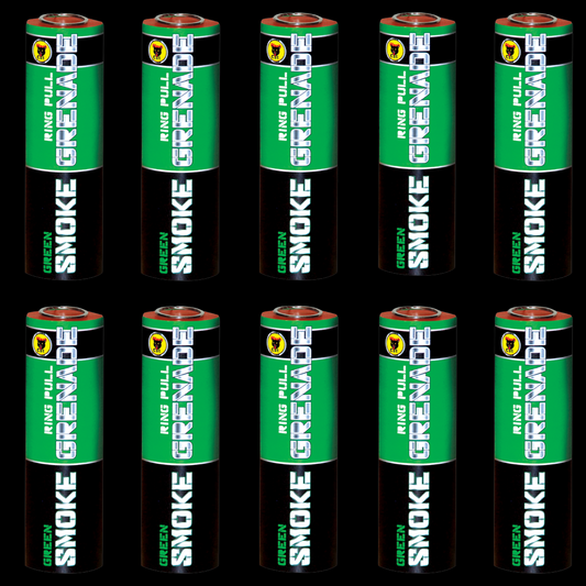 100 x Green 90 Second Smoke Grenades by Black Cat Fireworks