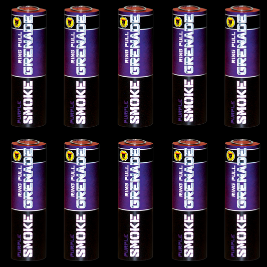 100 x Purple 90 Second Smoke Grenades by Black Cat Fireworks