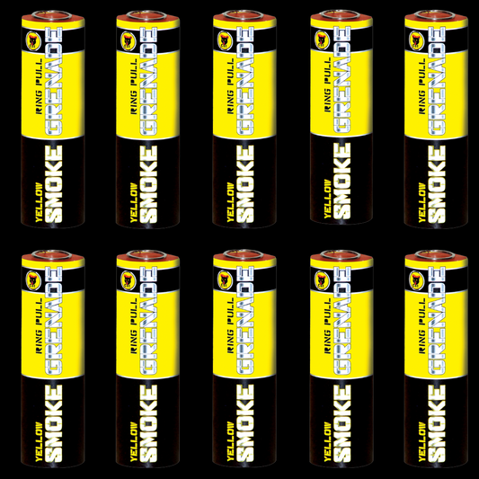 100 x Yellow 90 Second Smoke Grenades by Black Cat Fireworks