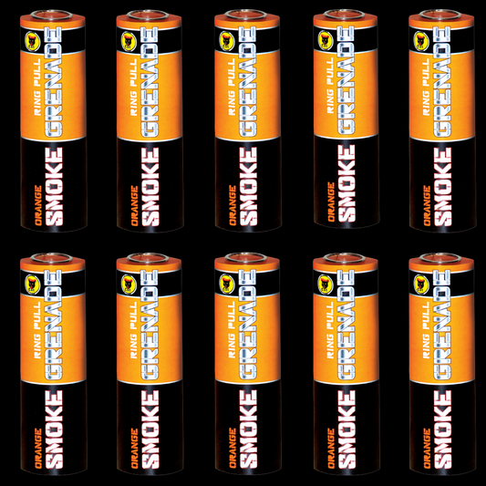 100 x Orange 90 Second Smoke Grenades by Black Cat Fireworks