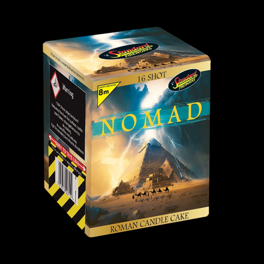 Nomad 16 shot fireworks cake by Standard Fireworks