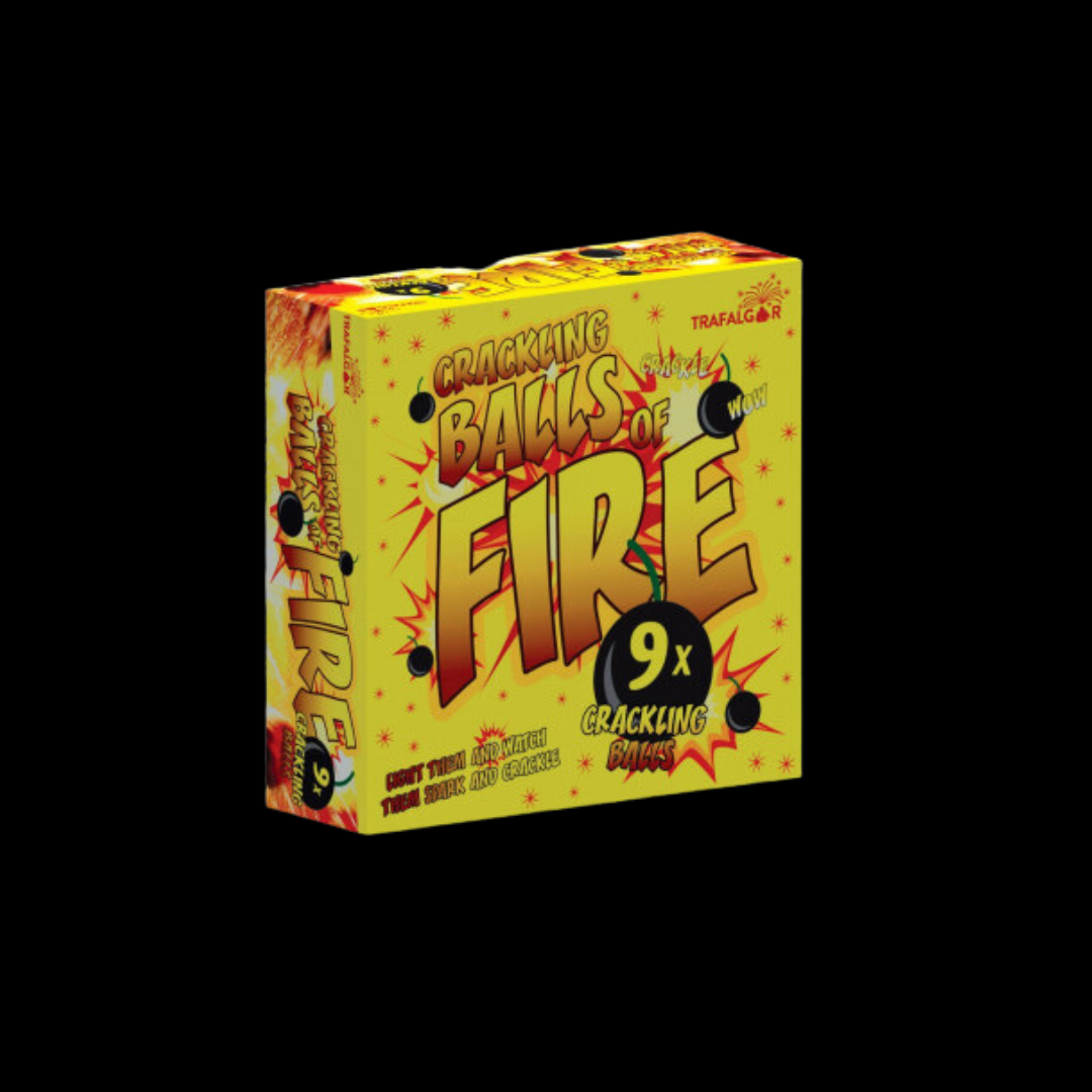 Crackling Balls of Fire (9 Pack) by Trafalgar Fireworks - MK Fireworks King