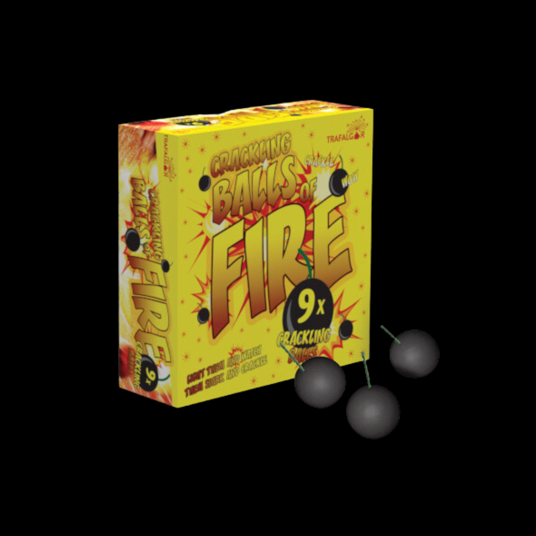 Crackling Balls of Fire (9 Pack) by Trafalgar Fireworks - MK Fireworks King