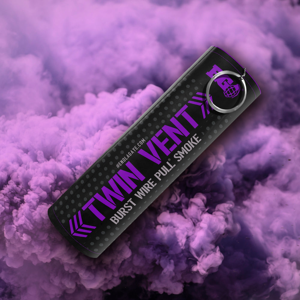 Purple 30 Second Twin Vent Smoke Grenade by Enola Gaye - MK Fireworks King