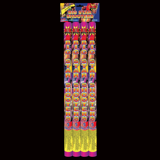 Big Star Shooter (Monster) 5 Shot Tubes (4 Pack) by Big Star Fireworks - MK Fireworks King