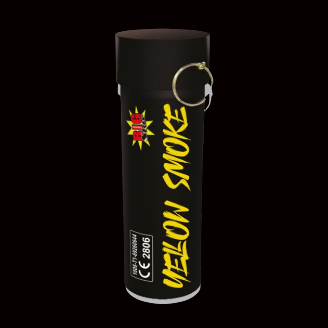 Yellow 60 Second Smoke Grenade by Big Star Fireworks - MK Fireworks King