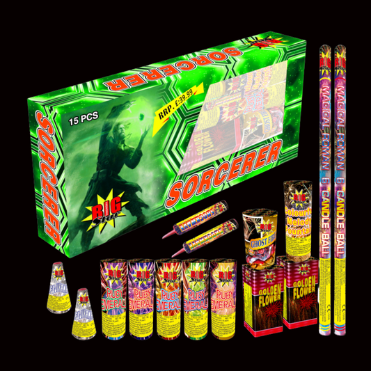 Sorcerer 15 Piece Selection Box by Big Star Fireworks - MK Fireworks King
