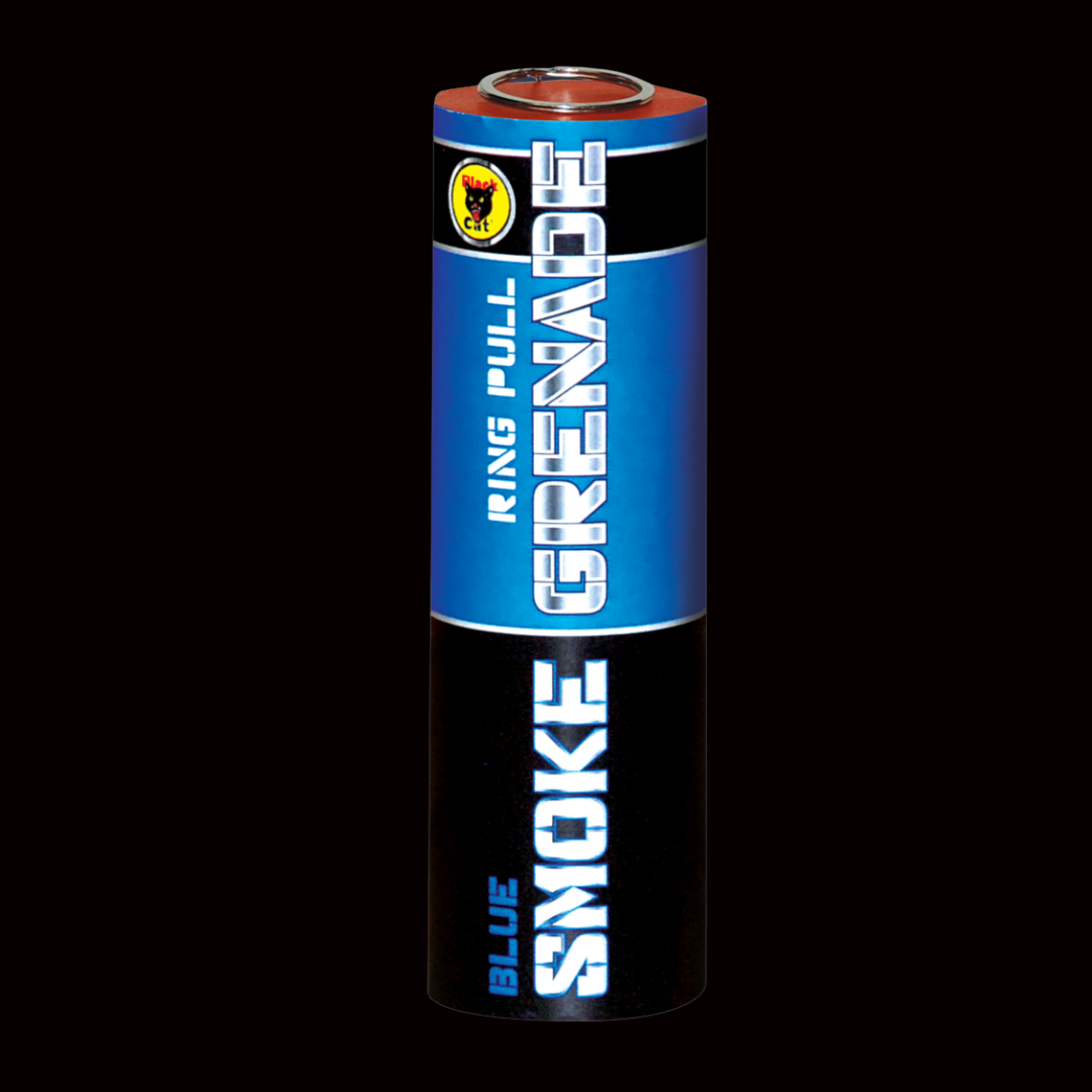 Blue 90 Second Smoke Grenade by Black Cat Fireworks - MK Fireworks King
