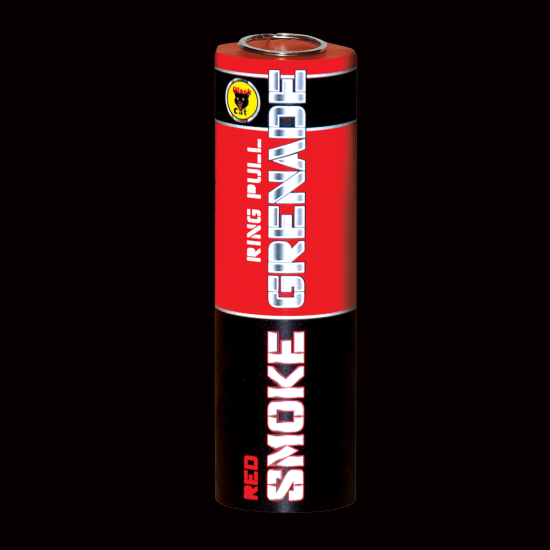 Red 90 Second Smoke Grenade by Black Cat Fireworks - MK Fireworks King