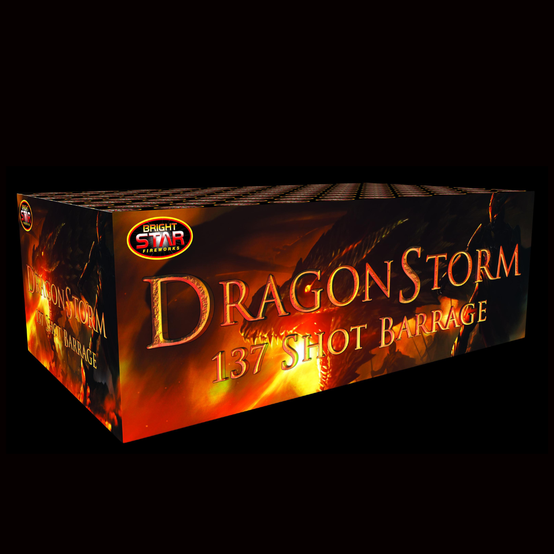 Dragon Storm 137 Shot Compound Cake by Bright Star Fireworks (Loud) - MK Fireworks King