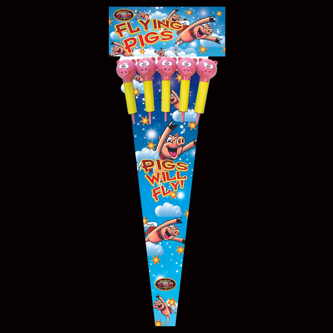 Flying Pigs Rockets (5 Pack) by Bright Star Fireworks (Loud) - Multibuy 2 for £60 - MK Fireworks King