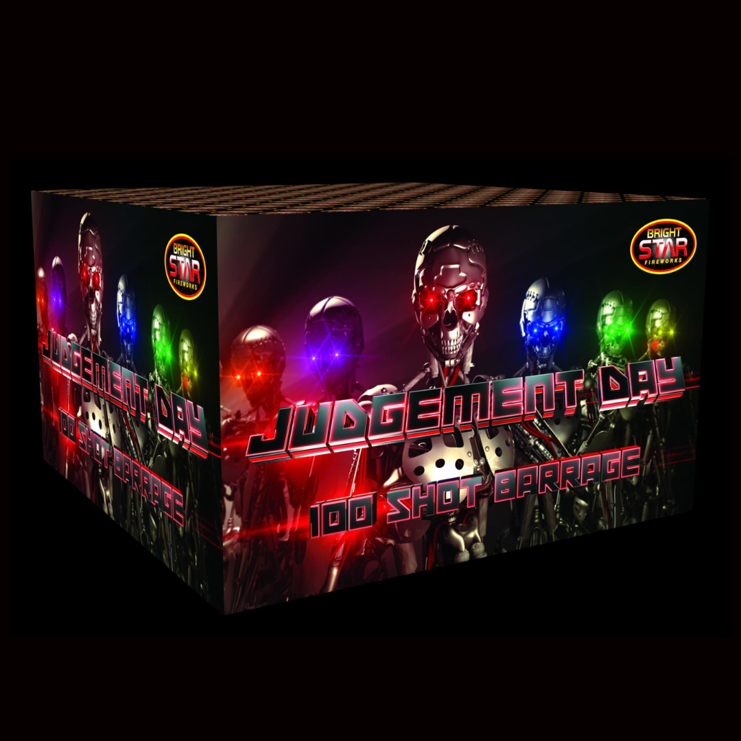 Judgement Day 100 Shot Compound Cake by Bright Star Fireworks (Loud) - MK Fireworks King