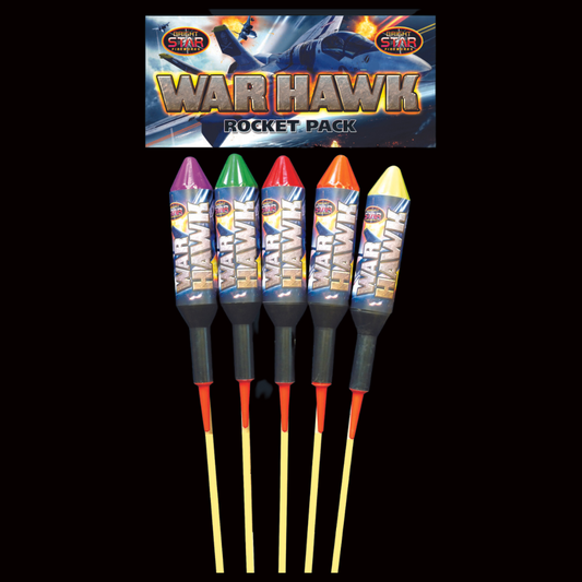 War Hawk Rockets (5 Pack) by Bright Star Fireworks (Loud) - Multibuy 2 for £55 - MK Fireworks King
