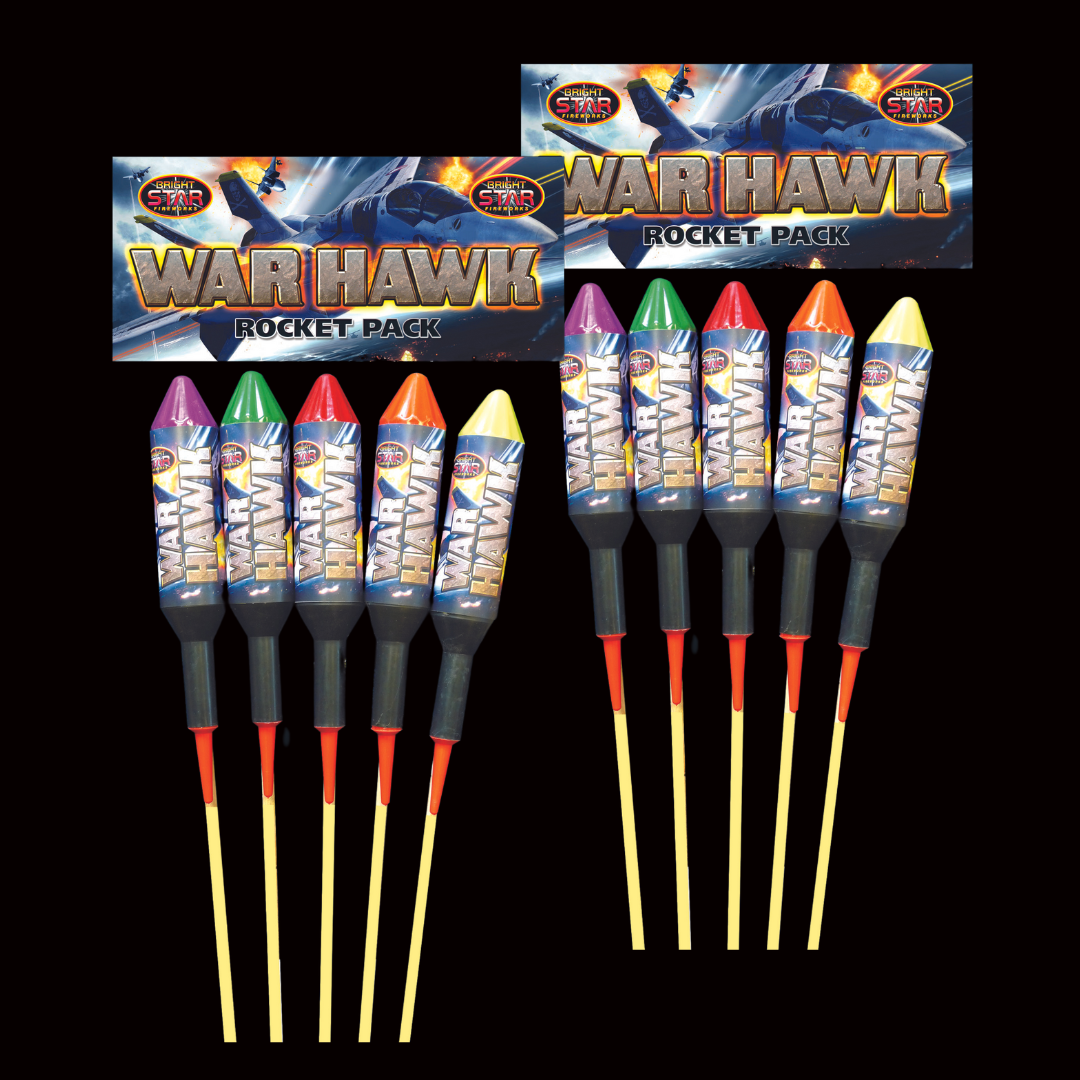 War Hawk Rockets (5 Pack) by Bright Star Fireworks (Loud) - Multibuy 2 for £55 - MK Fireworks King