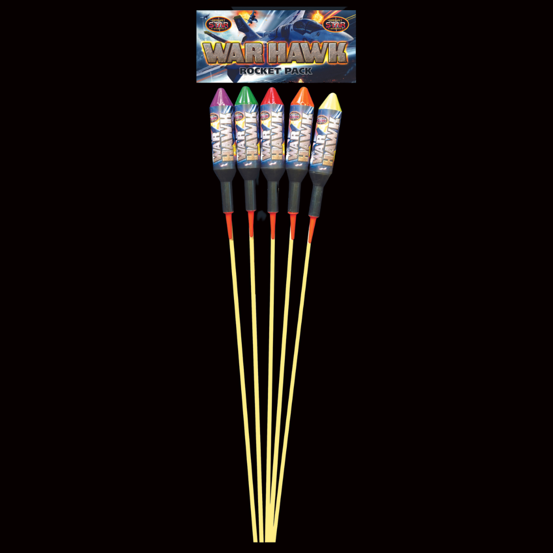 War Hawk Rockets (5 Pack) by Bright Star Fireworks (Loud) - Multibuy 2 for £55 - MK Fireworks King
