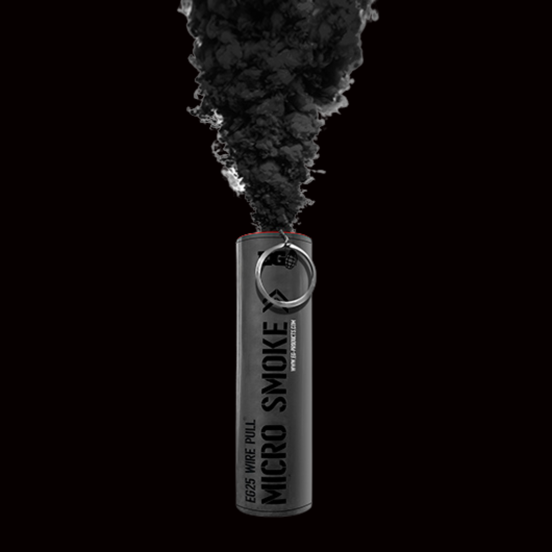 Black 30 Second Smoke Micro Grenade by Enola Gaye - MK Fireworks King
