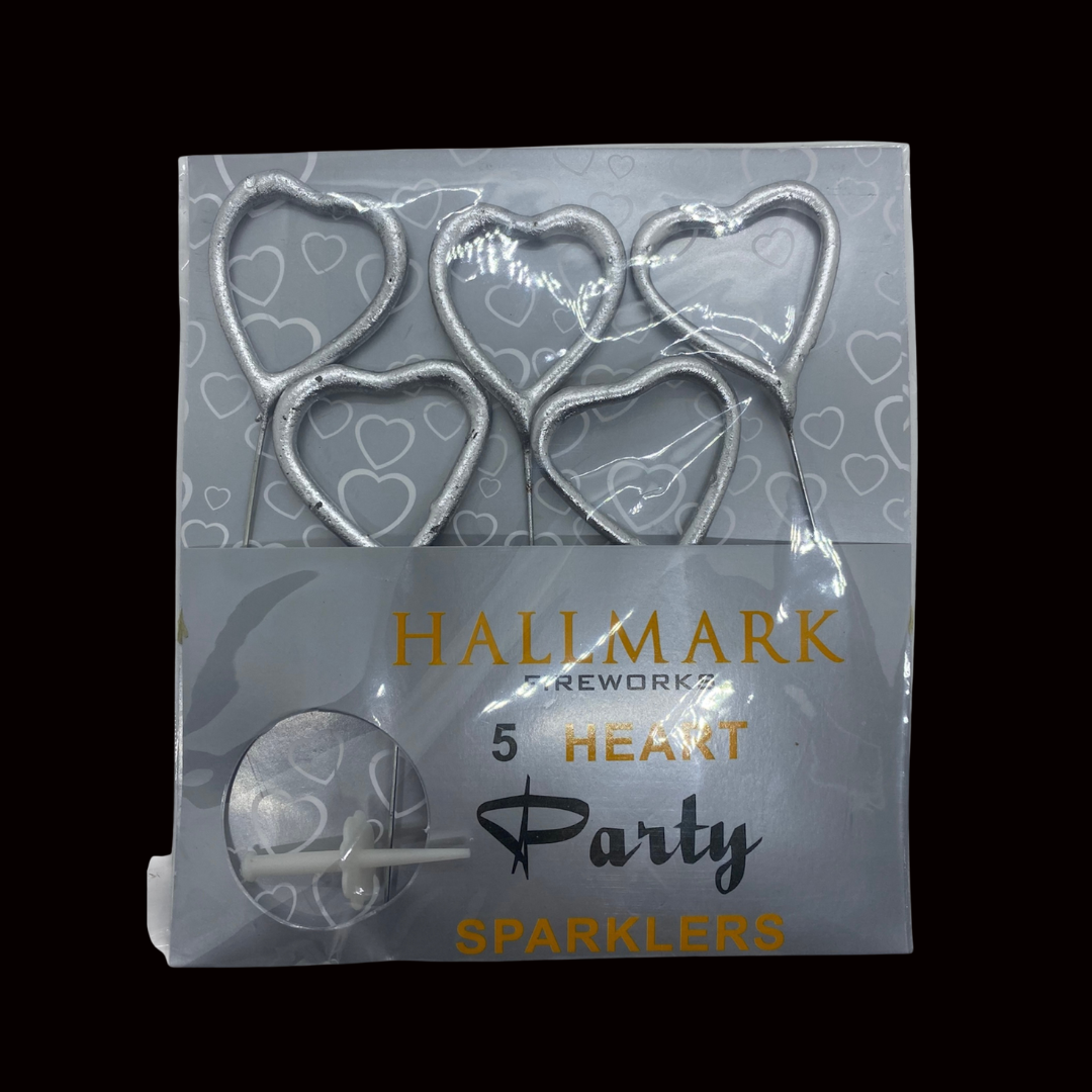 Heart 4" Cake Sparklers (5 Pack) by Hallmark Fireworks - Buy 1 Get 1 Free - MK Fireworks King