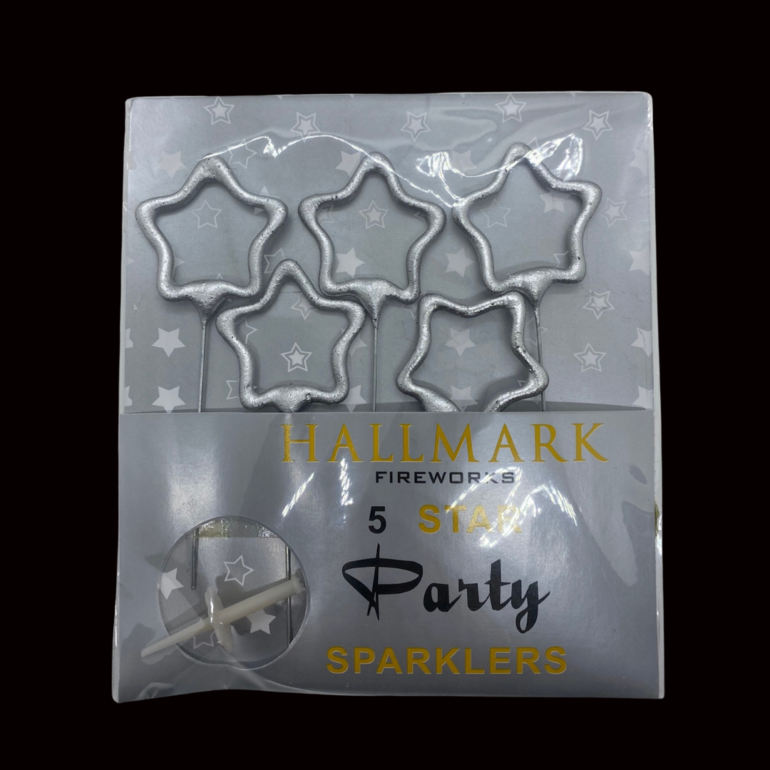 Star 4" Cake Sparklers (5 Pack) by Hallmark Fireworks - Buy 1 Get 1 Free - MK Fireworks King