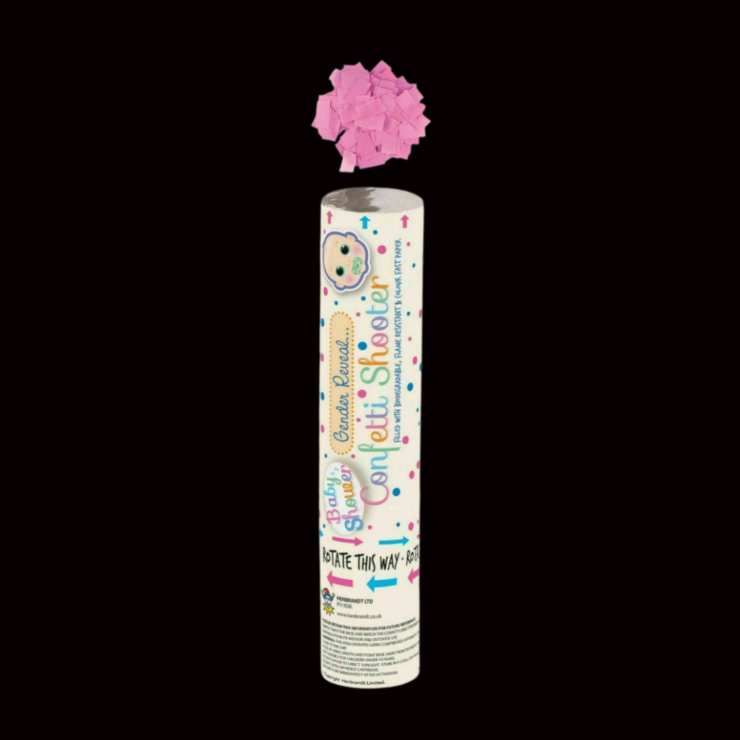 Gender Reveal Pink/Girl 20cm Confetti Cannon - MK Fireworks King