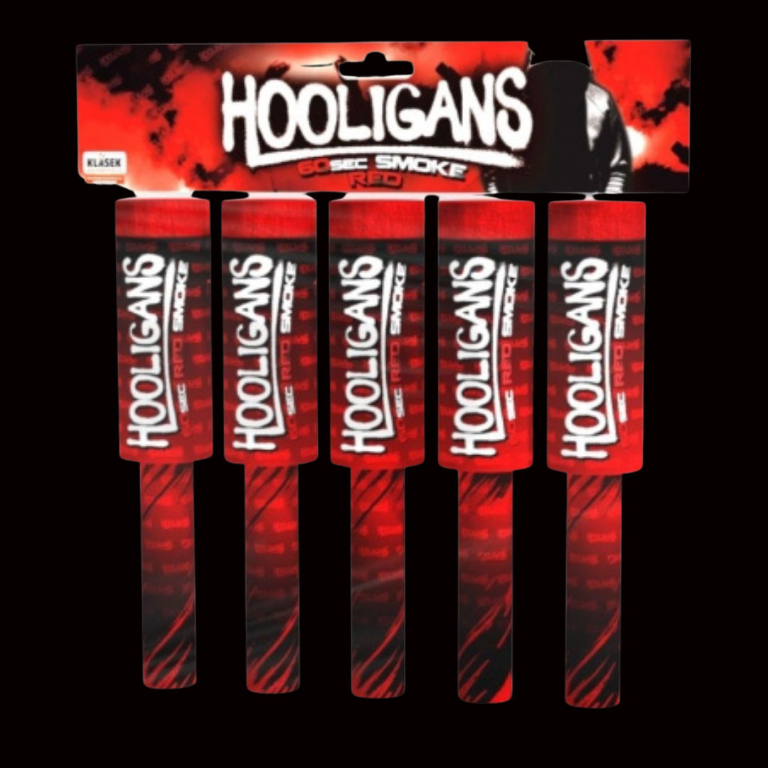 Red 60 Second Handheld Smoke Grenades (5 Pack) by Klasek Pyrotechnics - MK Fireworks King