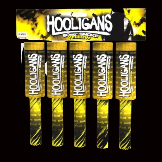 Yellow 60 Second Handheld Smoke Grenades (5 Pack) by Klasek Pyrotechnics - MK Fireworks King