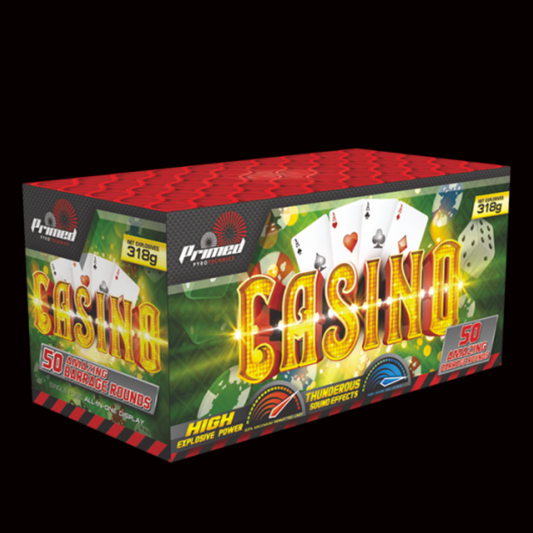 Casino 50 Shot Cake by Primed Pyrotechnics (Loud) - MK Fireworks King