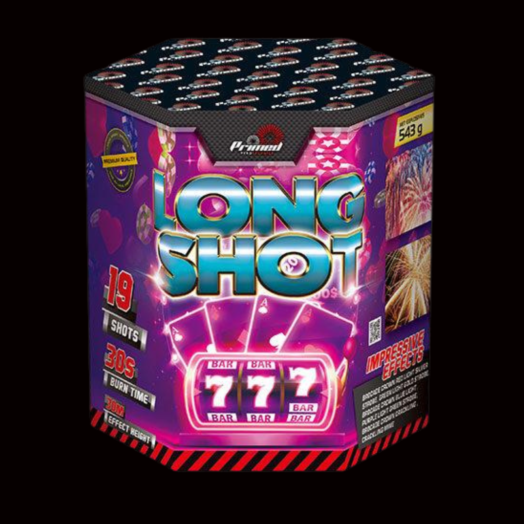 Long Shot 19 Shot Cake by Primed Pyrotechnics (Loud) - MK Fireworks King