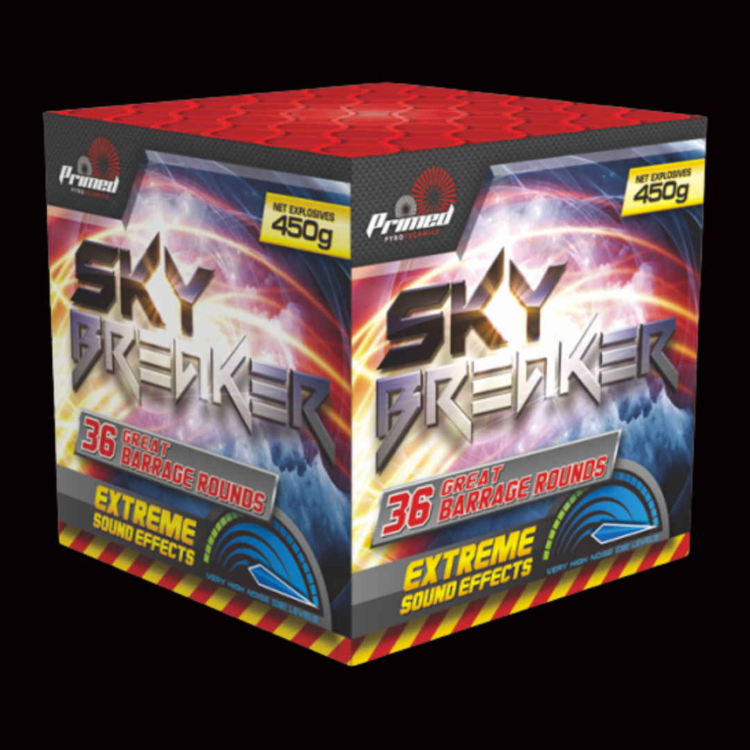 Sky Breaker 36 Shot Cake by Primed Pyrotechnics (Loud) - MK Fireworks King